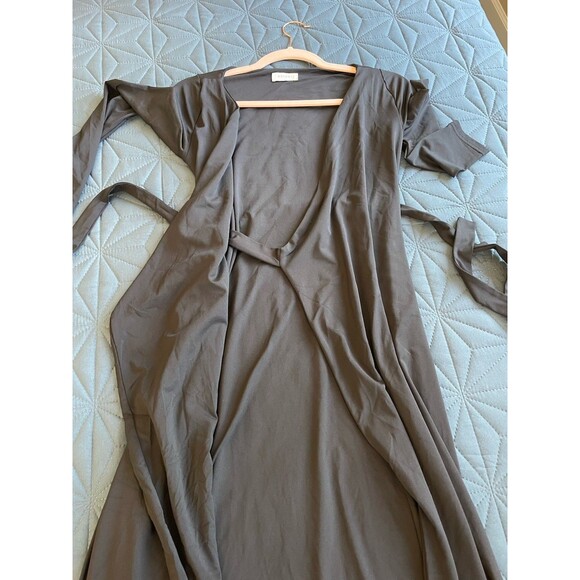 Meshki Gillian Recycled Nylon Long Sleeve Stretchy Dress In Black Size Medium - Picture 10 of 12